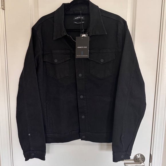 Kenneth Cole Black Denim Jacket Large BRAND NEW WITH TAGS - Picture 2 of 7